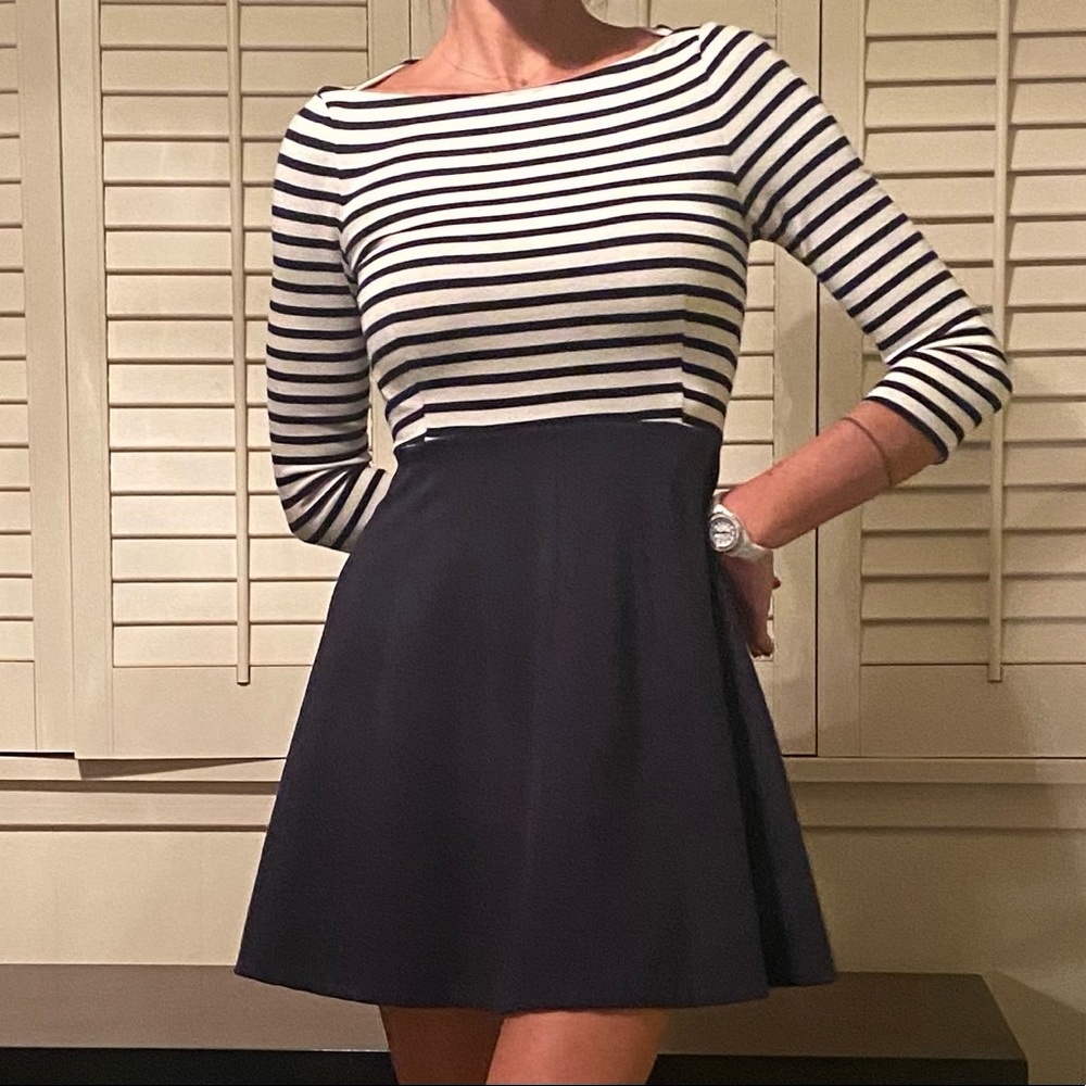 Kate Spade blue and white striped dres